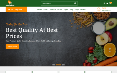 GreenMart - Élelmiszerbolt HTML5 weboldal sablon