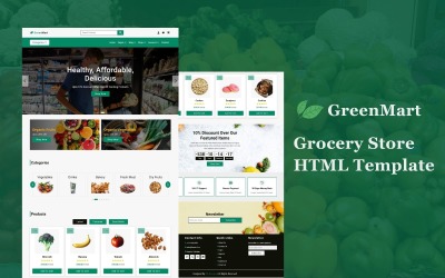 GreenMart - HTML-websitesjabloon met meerdere pagina&amp;#39;s voor supermarkten