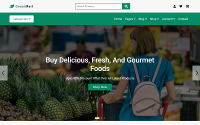 GreenMart - Modèle de site Web HTML multipage pour épicerie