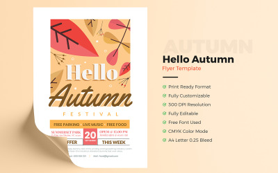 Hello Autumn Flyer Template