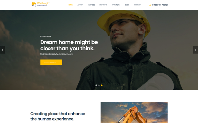HTML-шаблон цільової сторінки Washington Construction