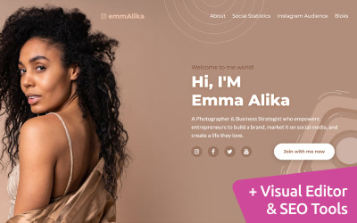 Instagram Influencer-website van MotoCMS