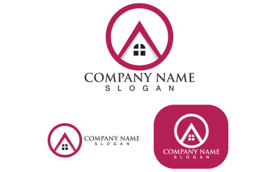 Logotipo y símbolo de los elementos del vector de la casa