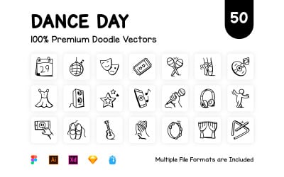 Dance Icons - 50 Dance Day Vector