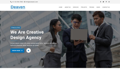 Deaven — это одностраничный бизнес-шаблон HTML5