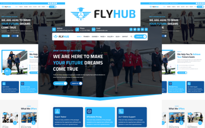 Flyhub - HTML5 шаблон Академії польотів і авіації