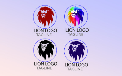 Modelo de logotipo de leão 4 cores que você pode editar todas as cores