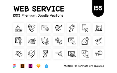 Ručně tažené ikony webových služeb