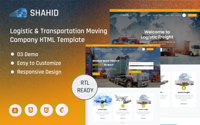 Shahid - Logistic &amp;amp; Transportation Moving Company  Landing Page Template