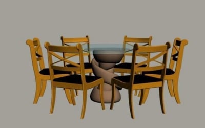 Стільці зі столом 3D модель