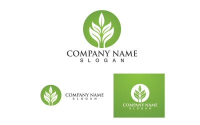 Bladgroen Logo En Symbool Natuur V10