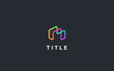 Futuristic Geometrical M Tech Letter Monogram Logo