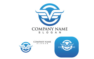 Wing Bird Falcon-logo en symbool V1
