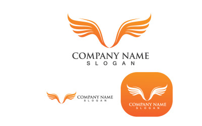 Wing Bird Falcon-logo en symbool V6