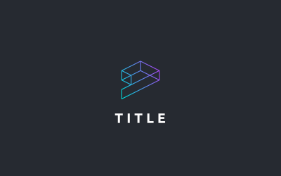Logotipo do monograma de sombreamento tecnológico Edgy Geométrico P