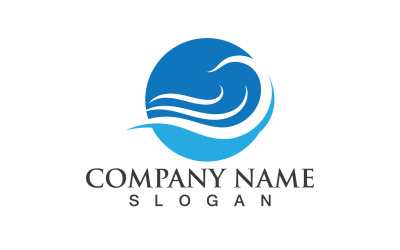 Ola Agua Logo Vector Naturaleza 1j