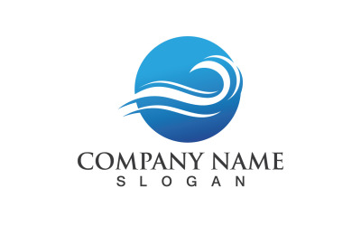 Ola Agua Logo Vector Naturaleza 1l