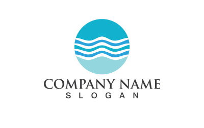 Ola Agua Logo Vector Naturaleza 1r