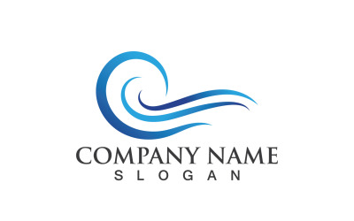 Ola Agua Logo Vector Naturaleza 3