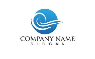 Onda Agua Logo Vector Naturaleza 1u