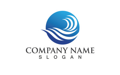 Onda Agua Logo Vector Naturaleza 1x