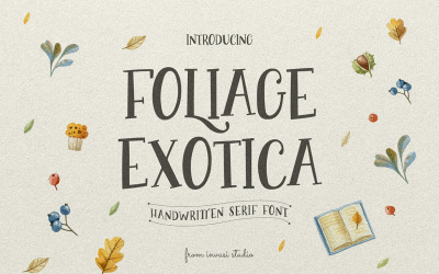 Feuillage Exotica - Serif manuscrit