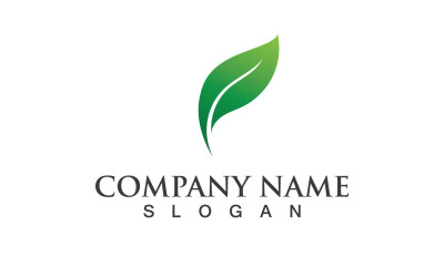 Foglia verde Natura Eco logo Vector V10