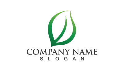 Foglia verde Natura Eco logo Vector V12