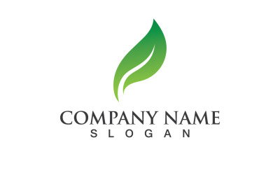 Foglia verde Natura Eco logo Vector V13