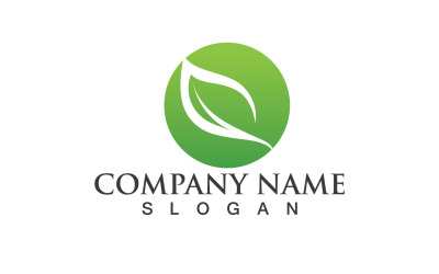 Foglia verde Natura Eco logo Vector V22