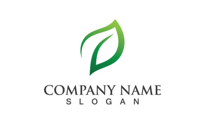 Foglia verde Natura Eco logo Vector V3