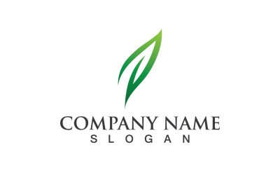 Foglia verde Natura Eco logo Vector V4