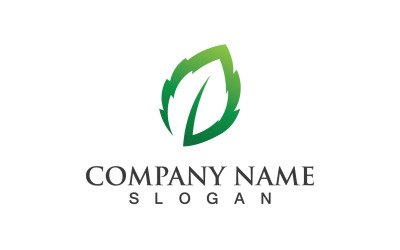 Foglia verde Natura Eco logo Vector V7