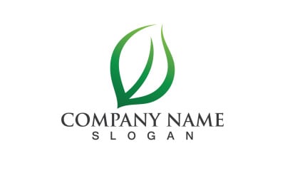 Green Leaf Nature Eco logo Vector V12