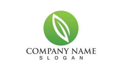 Green Leaf Nature Eco logo Vector V20