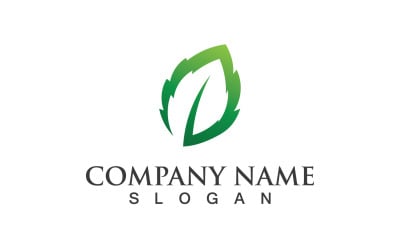 Green Leaf Nature Eco logo Vector V7