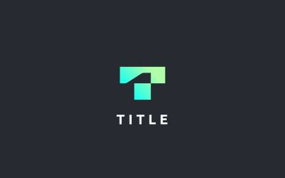 Vibrant Geometrical T Green Tech Monogram Logo