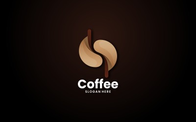 Design de logotipo de gradiente de café