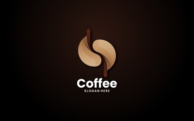 Diseño de logotipo degradado de café