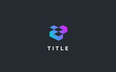 Logo vibrante geometrico Blockchain Tech Shading