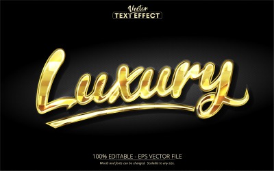 Lusso - Effetto testo modificabile, stile testo oro e lucido, illustrazione grafica