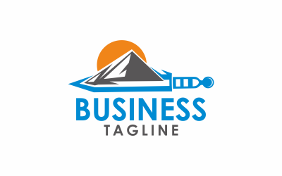modello di logo della spada di montagna