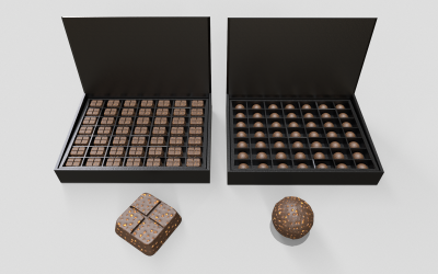 Шоколадная упаковка Game Ready 3D модель