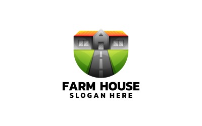 Style de logo dégradé de maison de ferme
