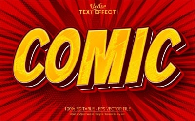 Comic - Editable Text Effect, Orange And Red Cartoon Text Style, Graphics Illustration