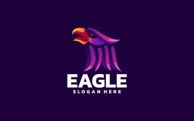 Eagle Head Färg Gradient Logotyp
