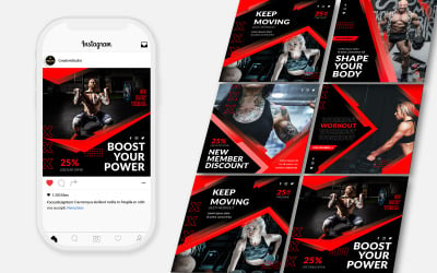 Gym &amp;amp; Fitness Instagram Post Template