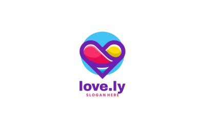 Láska barevné logo šablonu