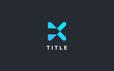 Levande geometrisk blå K Tech Shading-logotyp