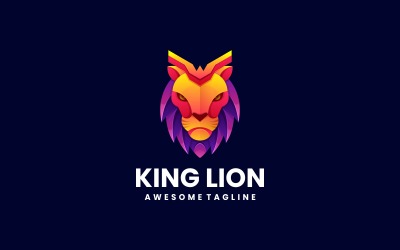 Logo colorato sfumato del re leone